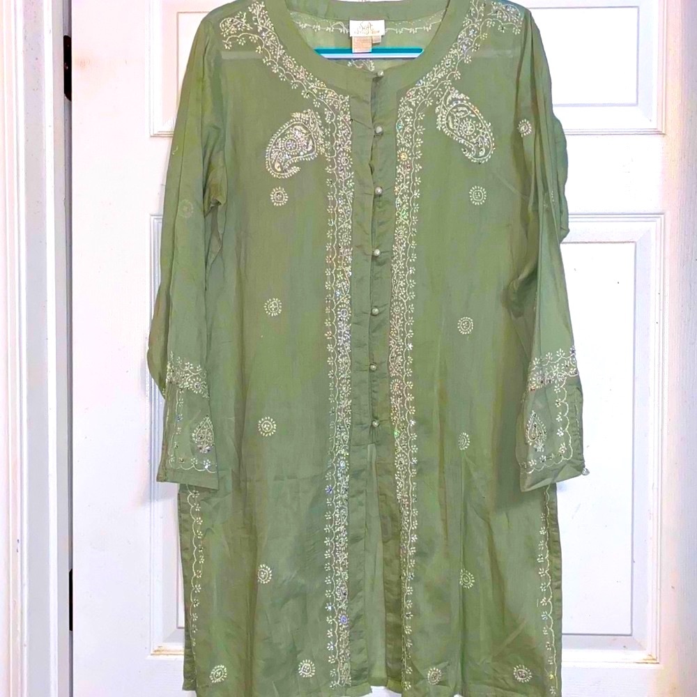 Soft Surrounding Cover-up Heavy Embroidered Oversize